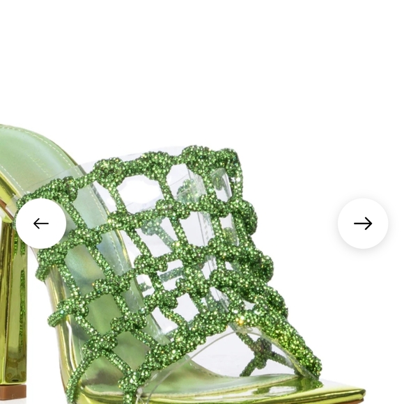 AZALEA WANG SNOWDROP EMBELLISHED KNOT WEB SANDAL IN GREEN - Picture 5 of 10